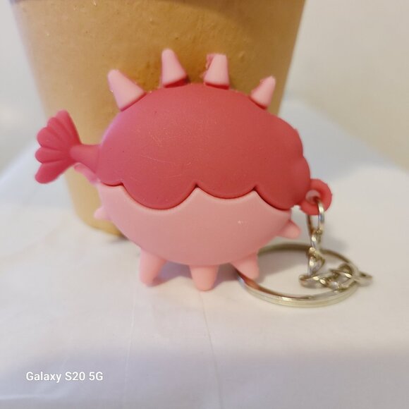 Unbranded Two-Tone Pink Sea Creature Keychain Unisex NWOT 1.5" by 2" Backpack - Picture 2 of 5